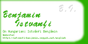 benjamin istvanfi business card